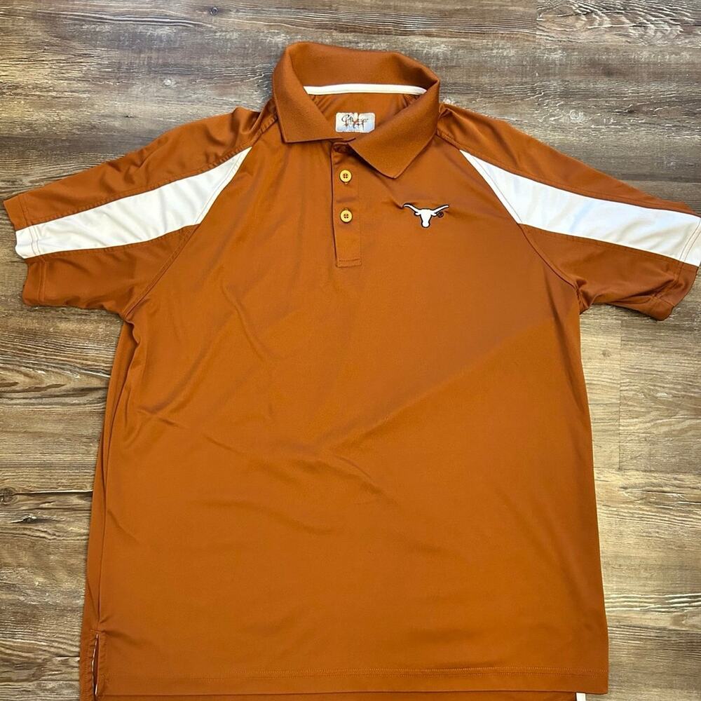 Texas Longhorns Men’s Polo Shirt Size Large Burnt Orange Chiliwear
